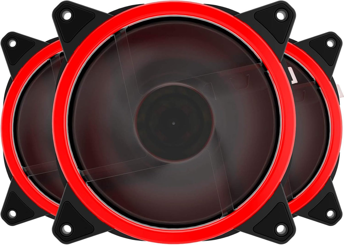 Red 120mm LED Silent Computer Case Fan 3 Pack E87202
