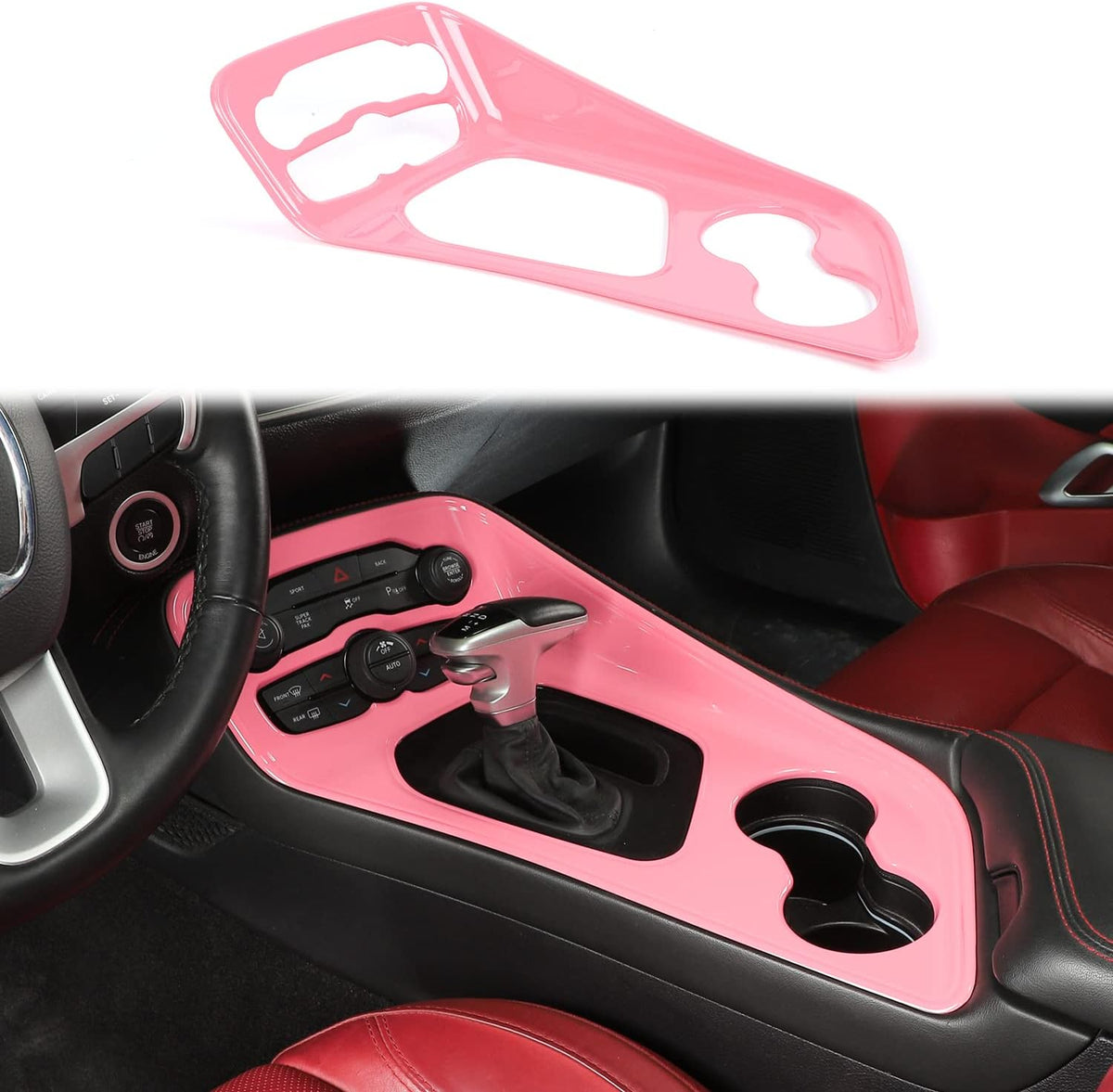 ABS Red Gear Shift Panel Trim Pack of 2 A1730