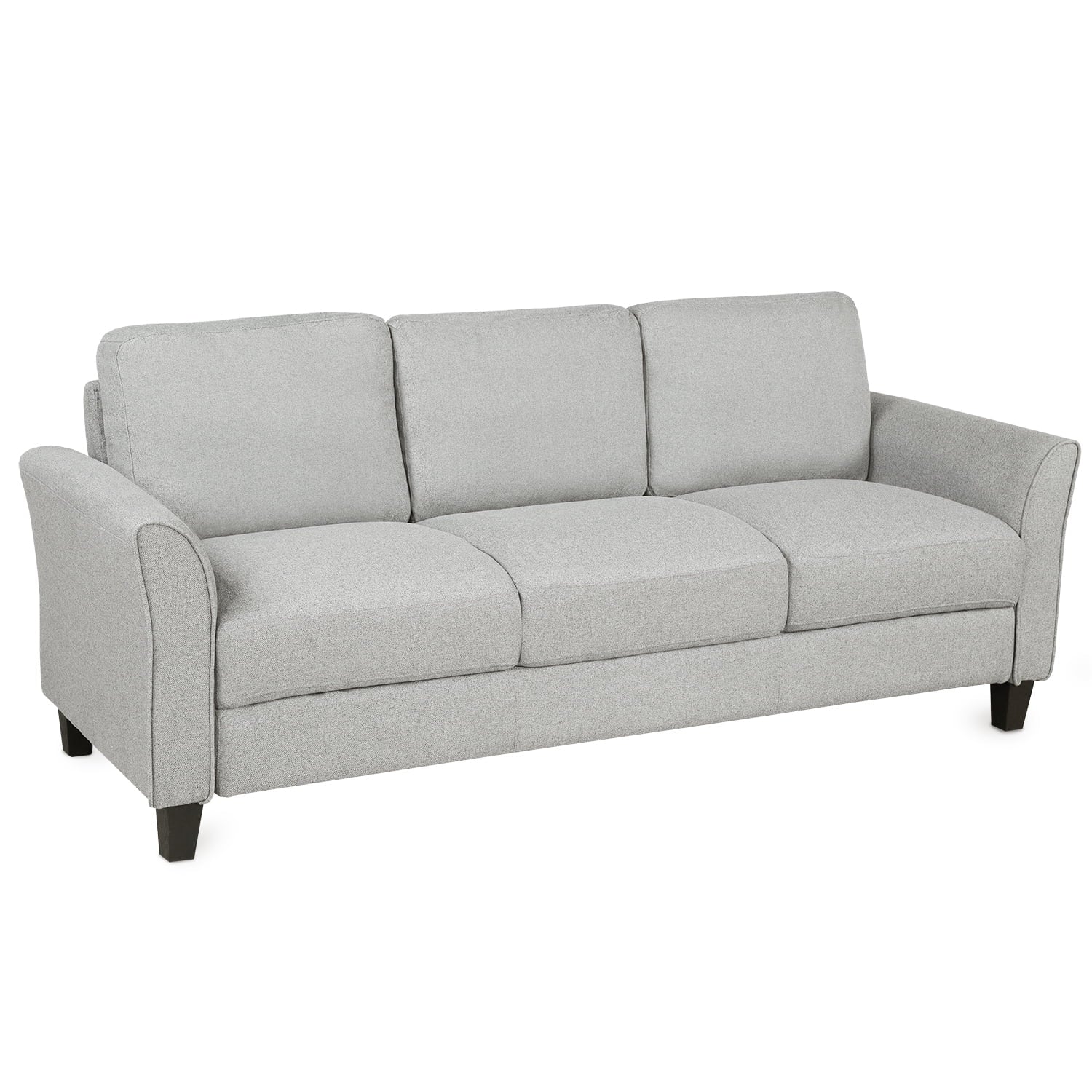 Light Gray 3-Seat Linen Fabric Sofa V905
