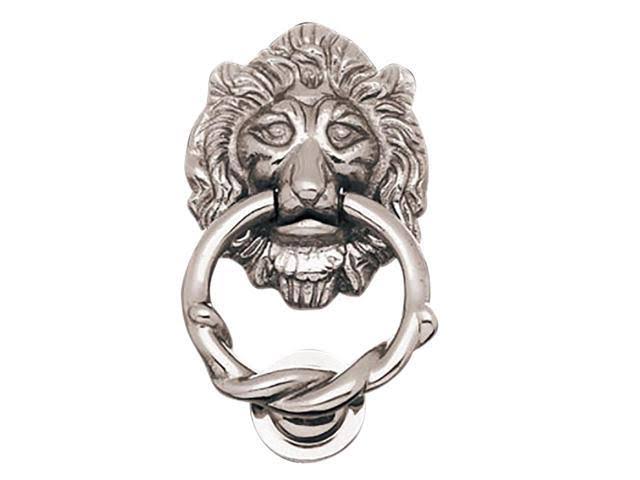3 Door Knocker Lion Chrome Cast Brass 6 1/4 H x 3 5/8 W U658290