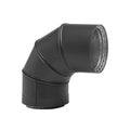 8x22 Black Double Wall Stove Pipe 45 Elbow I82630