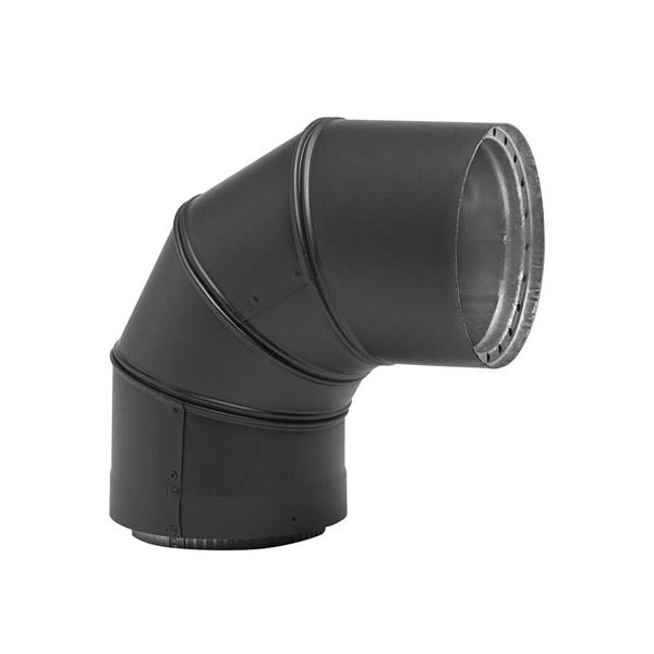 8x22 Black Double Wall Stove Pipe 45 Elbow I82630