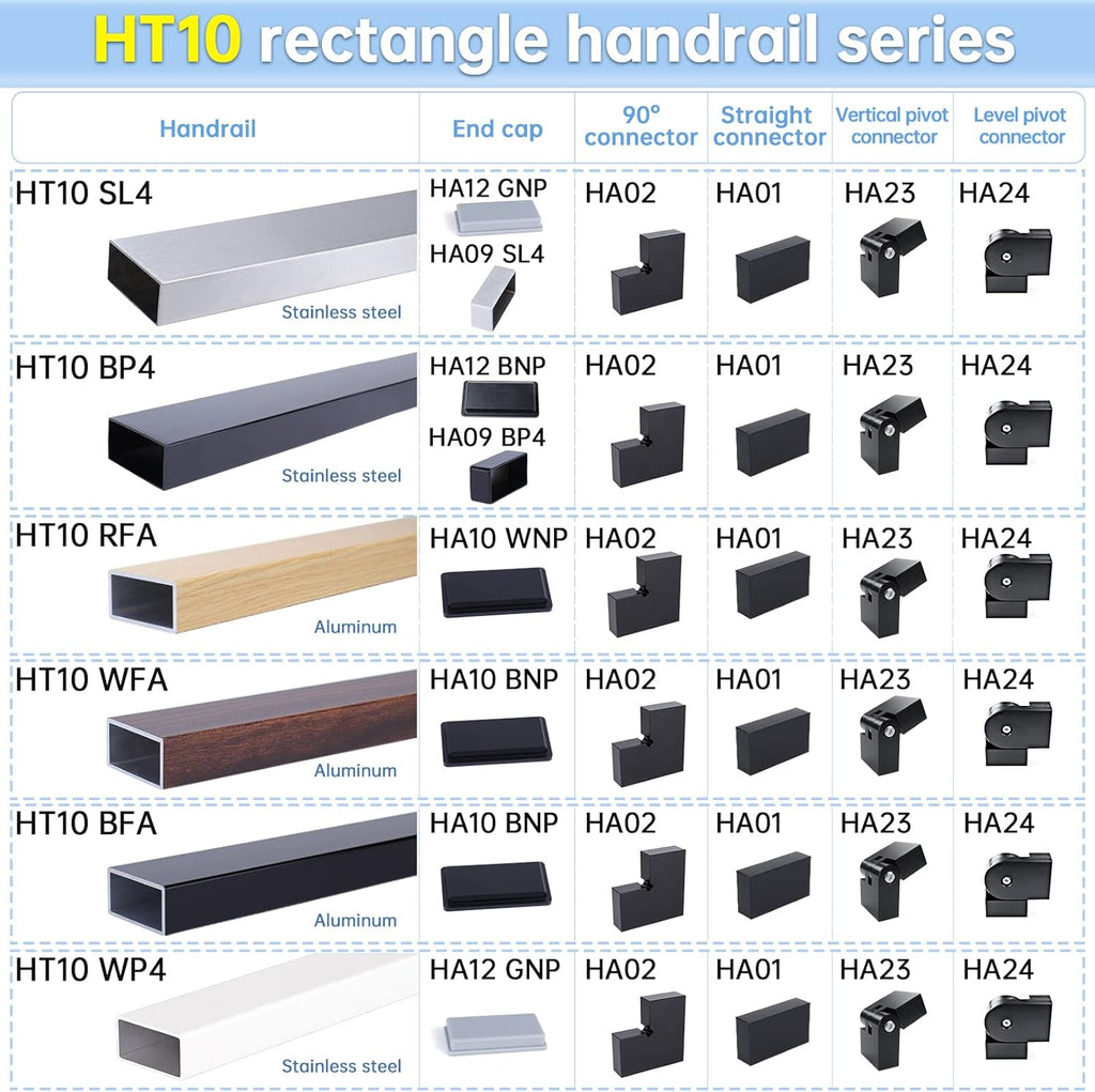 2pack Adjustable Angled Stairs Handrail Connector POM Black H89292