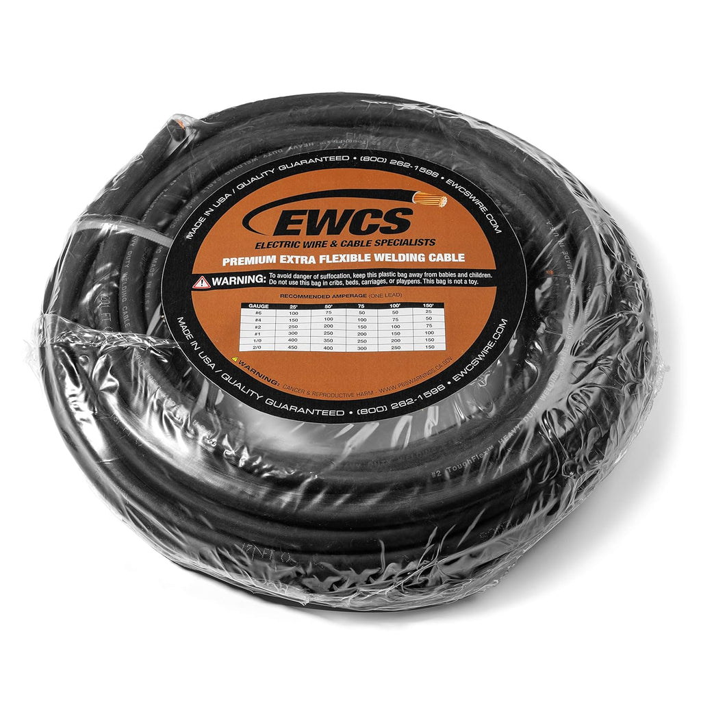 4 Gauge Extra Flexible Welding Cable 600 Volt Black 100 Feet N3062