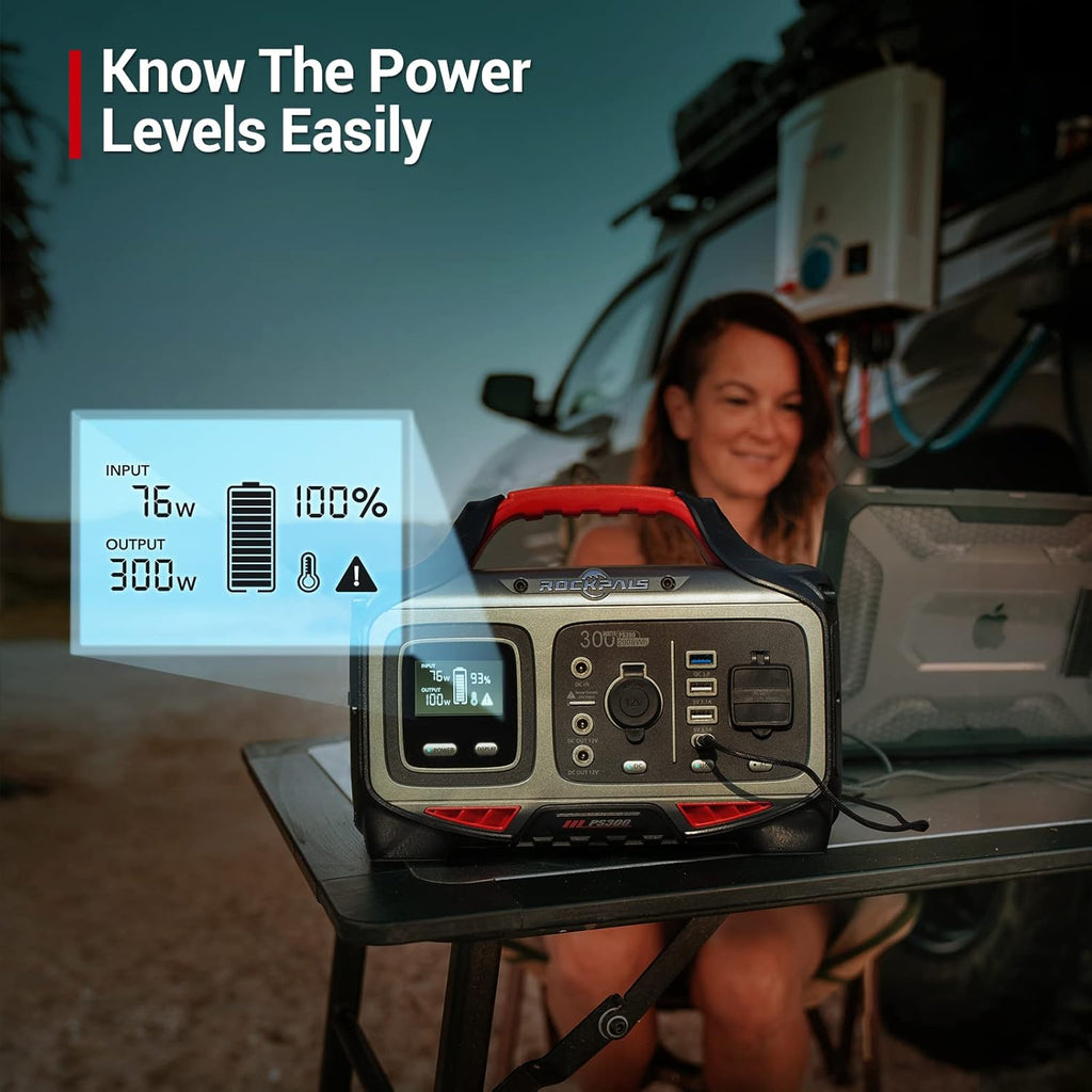 300W Portable Power Station, 280wh (78000mAh), 110V Pure Sine Wave AC Outlet, USB-C PD, QC 3.0, Lithium Battery F8144