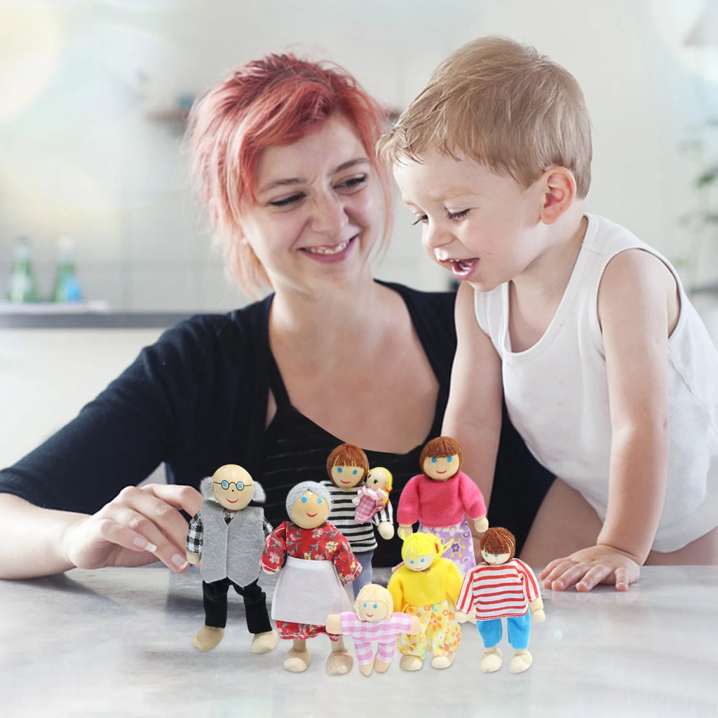 Miniature Dollhouse Accessories 7 People Set Doll Toys C589480