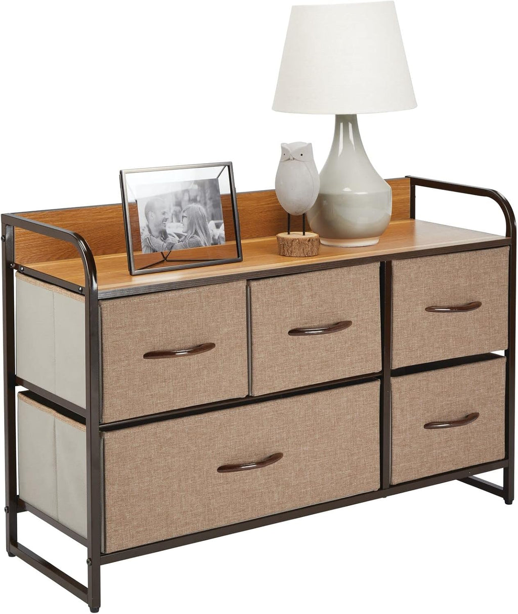 Bronze Linen 5 Drawer Storage Dresser D6302