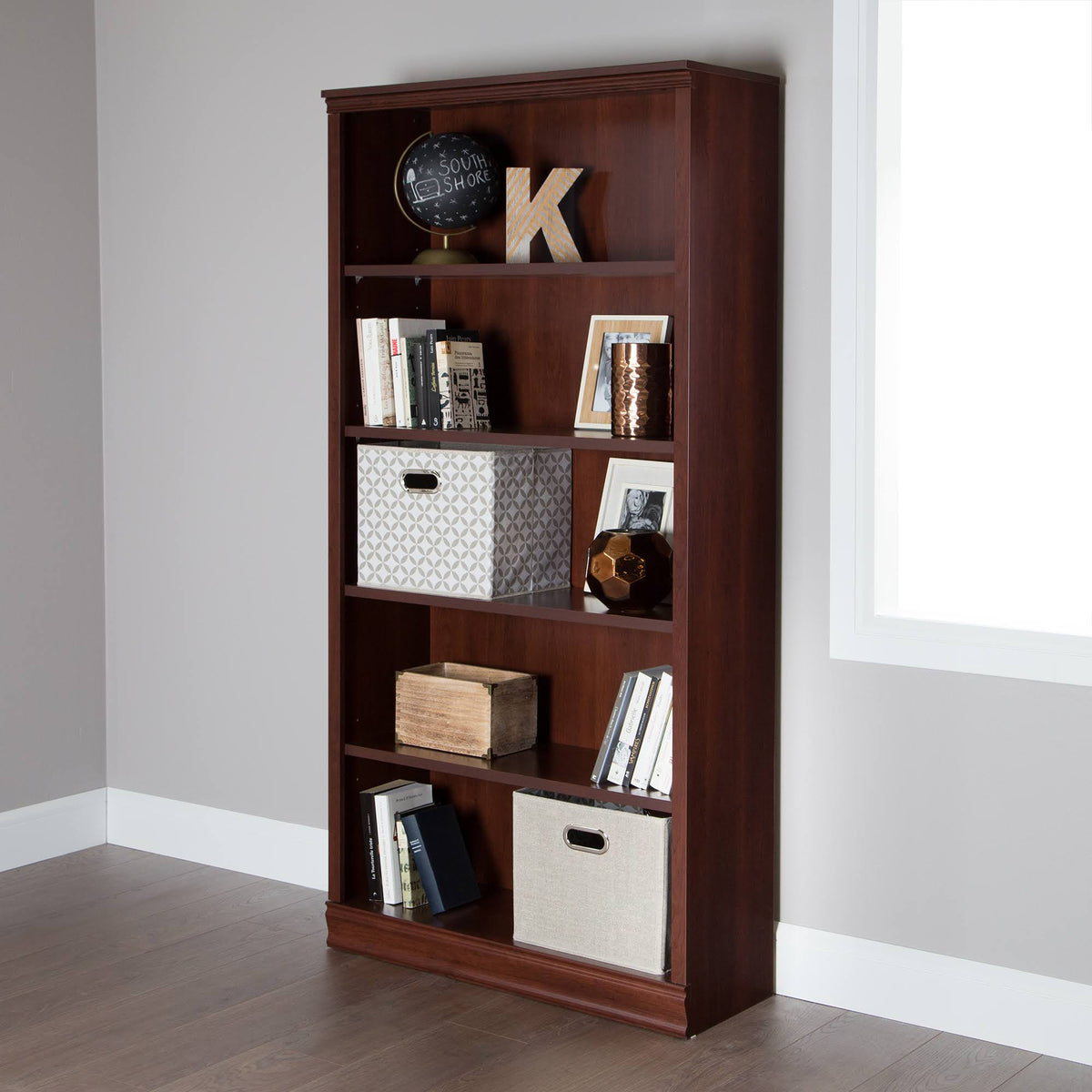 5 Shelf Bookcase Royal Cherry B1227