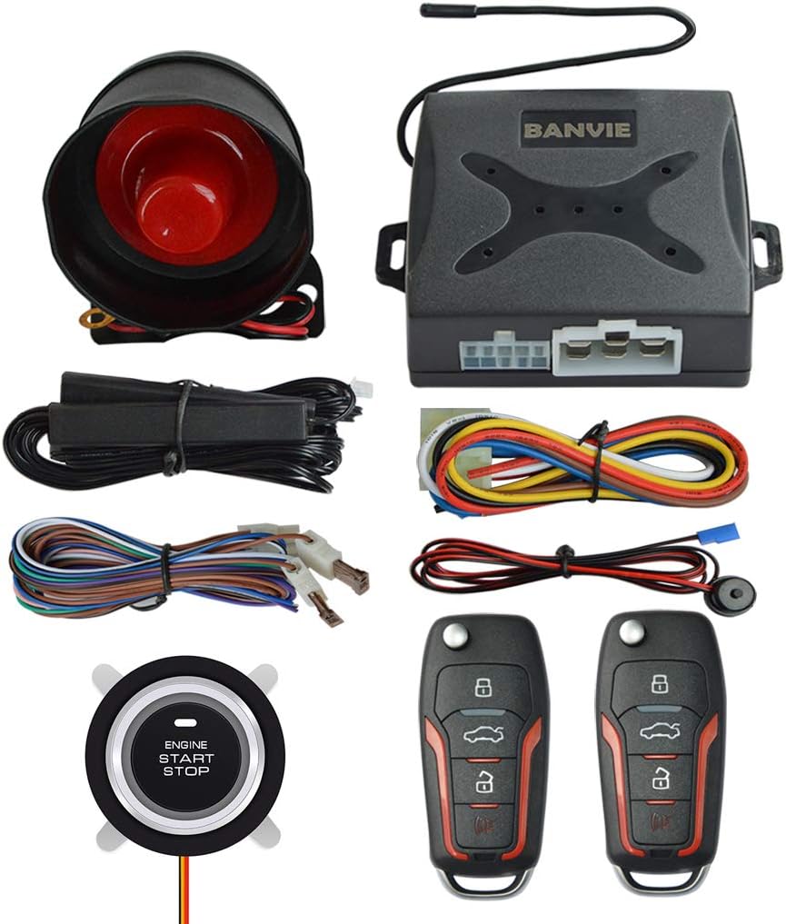 Push to Start Ignition Kit with Remote Start Car Alarm System G131966