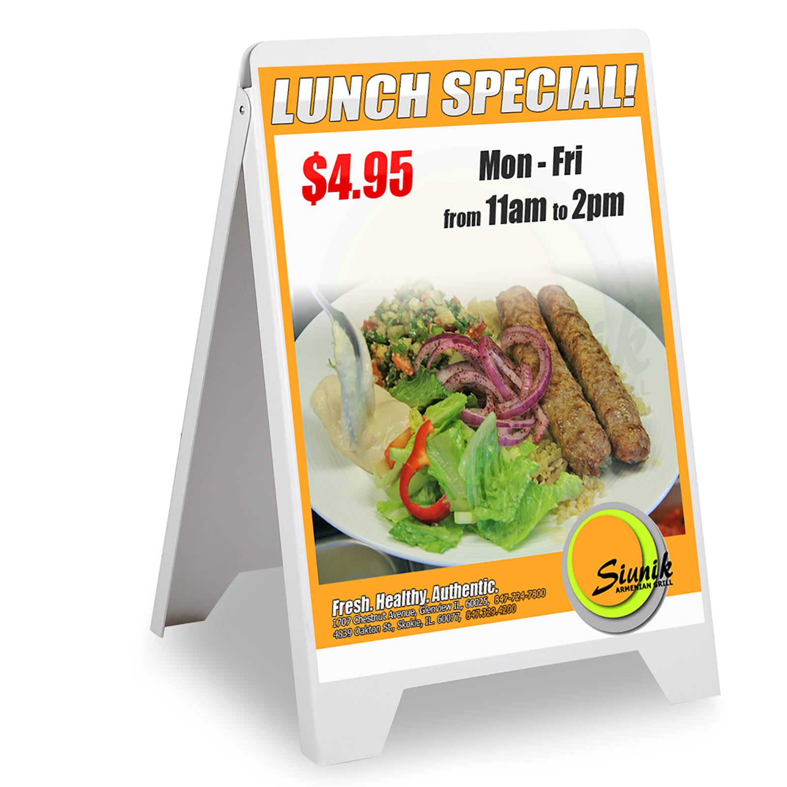 A-Frame Sign Sandwich Board PVC White Z207140