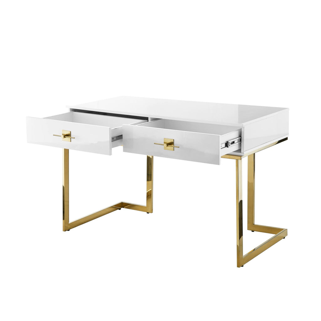 White/Gold Writing Desk H101813