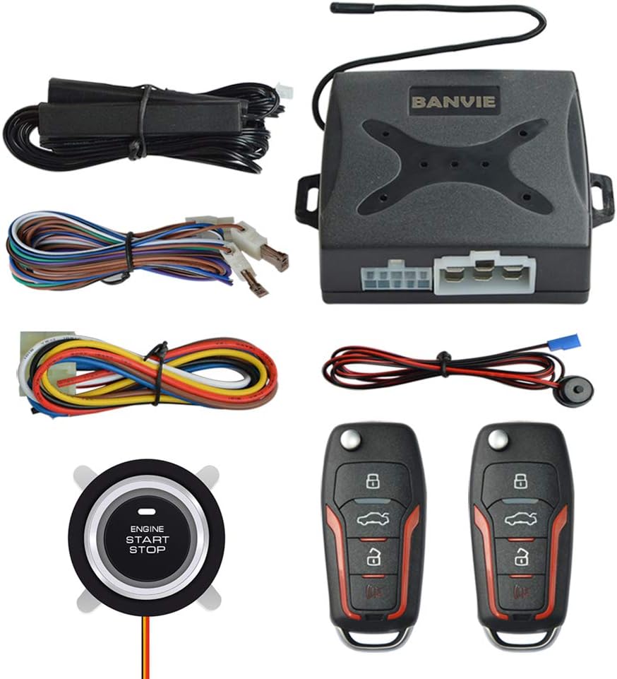 Push to Start Ignition Kit with Remote Start Car Alarm System G131966