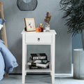 White Wooden Nightstand E592