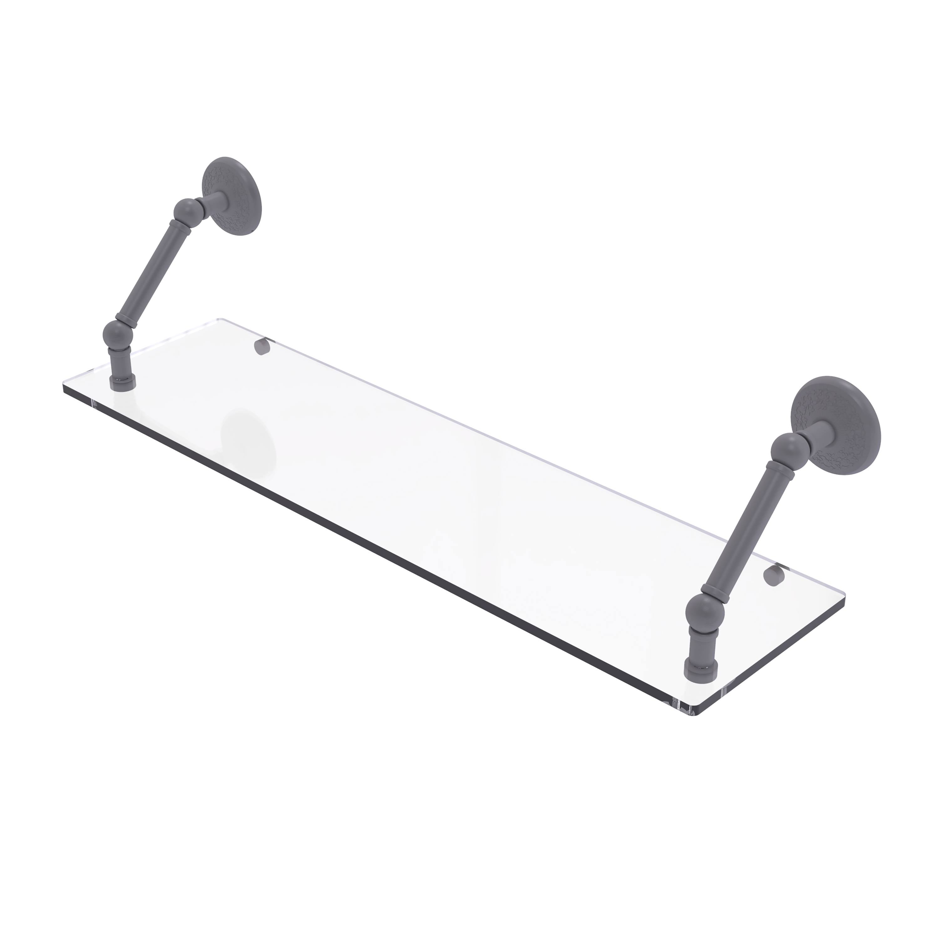 Matte Gray 30 inch Floating Glass Shelf T30576