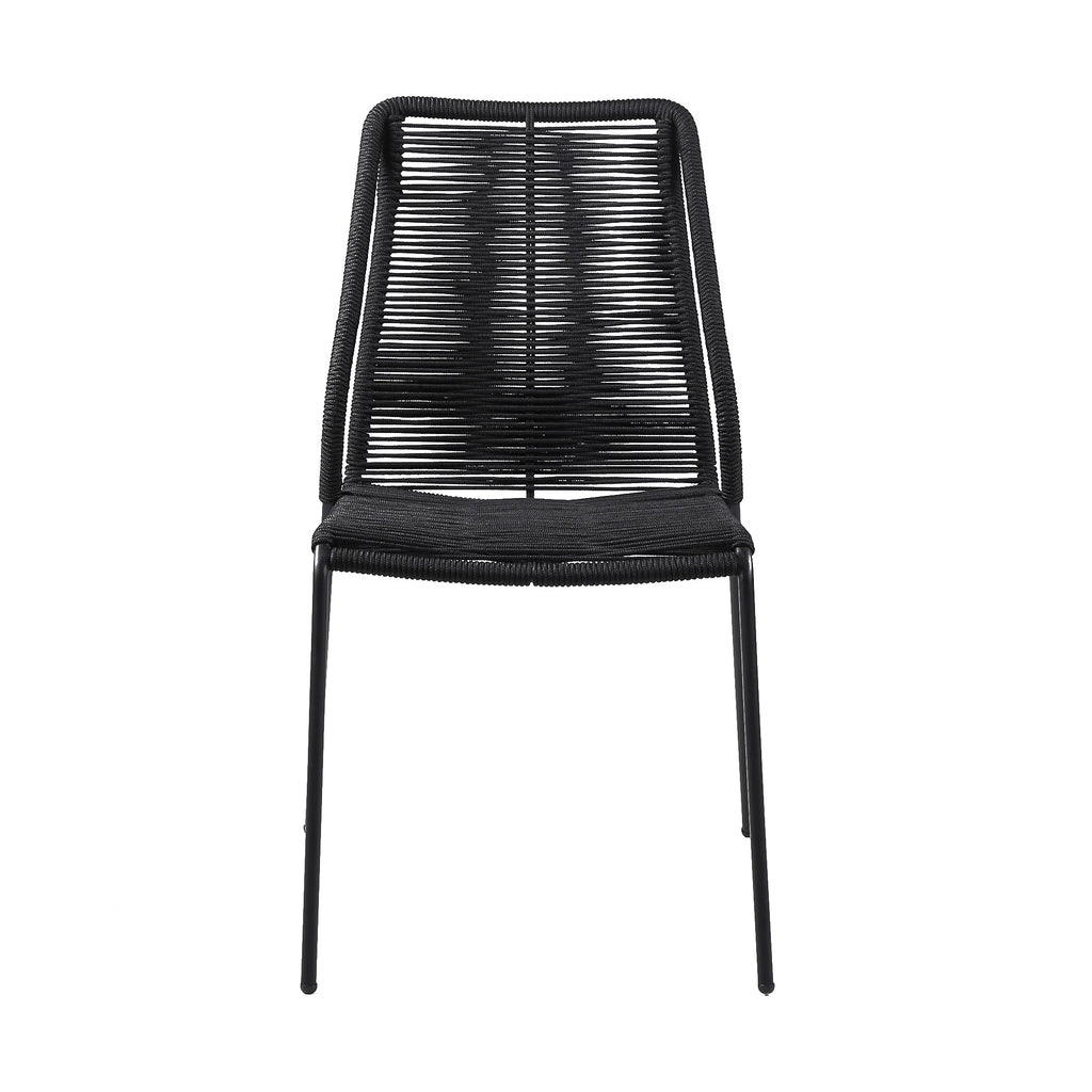 Black Stackable Outdoor Dining Chair Set of 2 G43190
