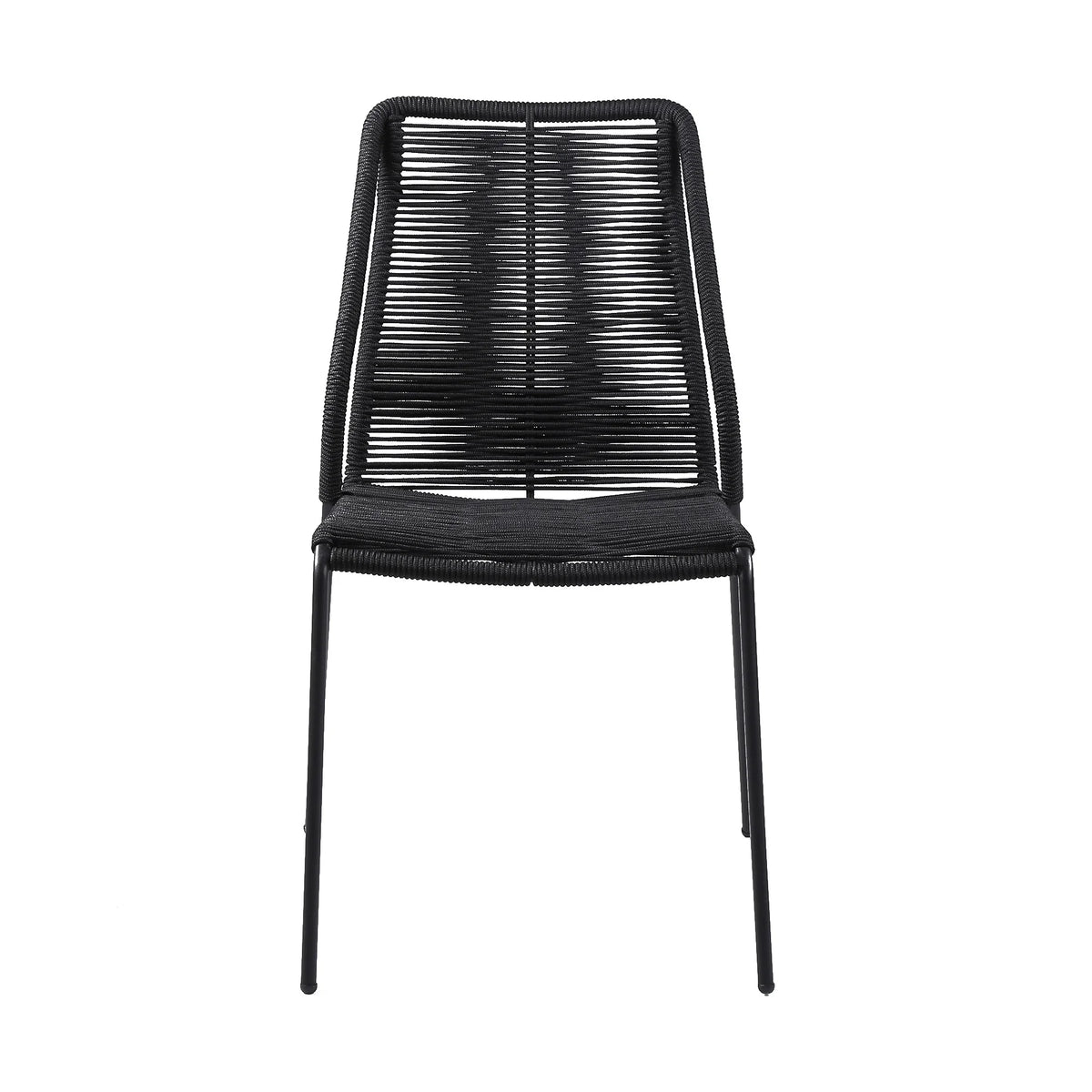 Black Stackable Outdoor Dining Chair Set of 2 G43190