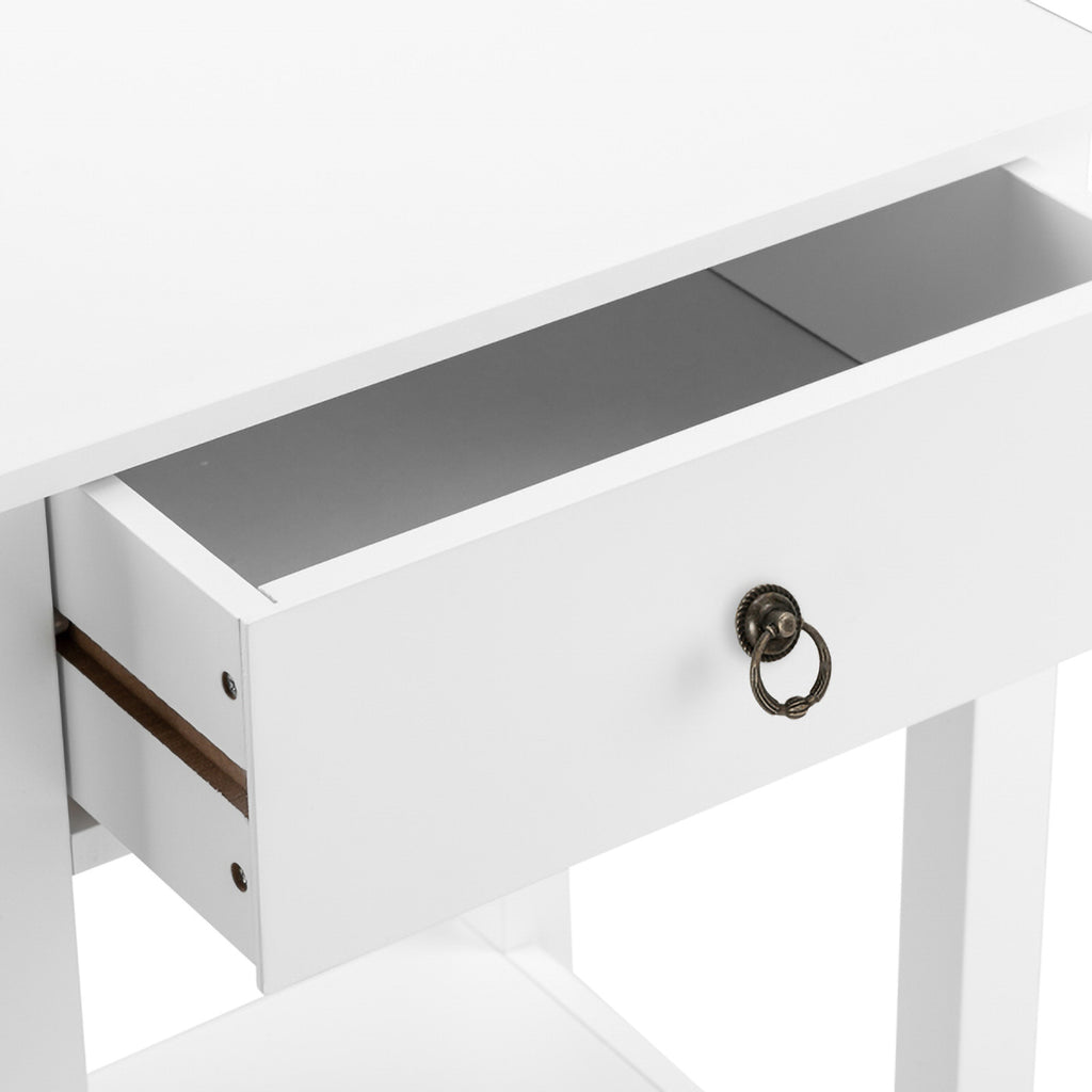 White Wooden Nightstand E592