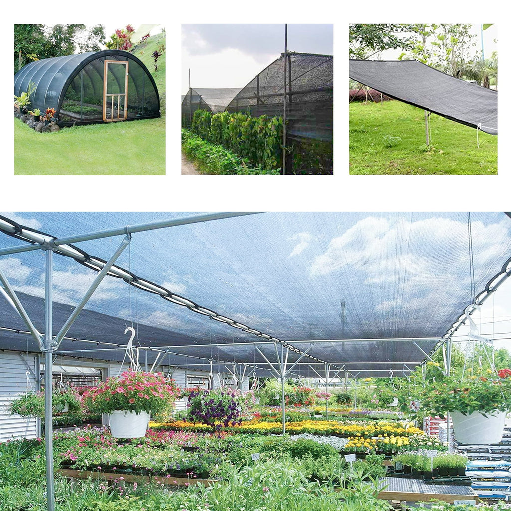 Black 10x20ft Sunblock Shade Cloth O614