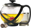 Black Borosilicate Glass Teapot with Removable Stainless Steel Infuser, 40-Ounce V134