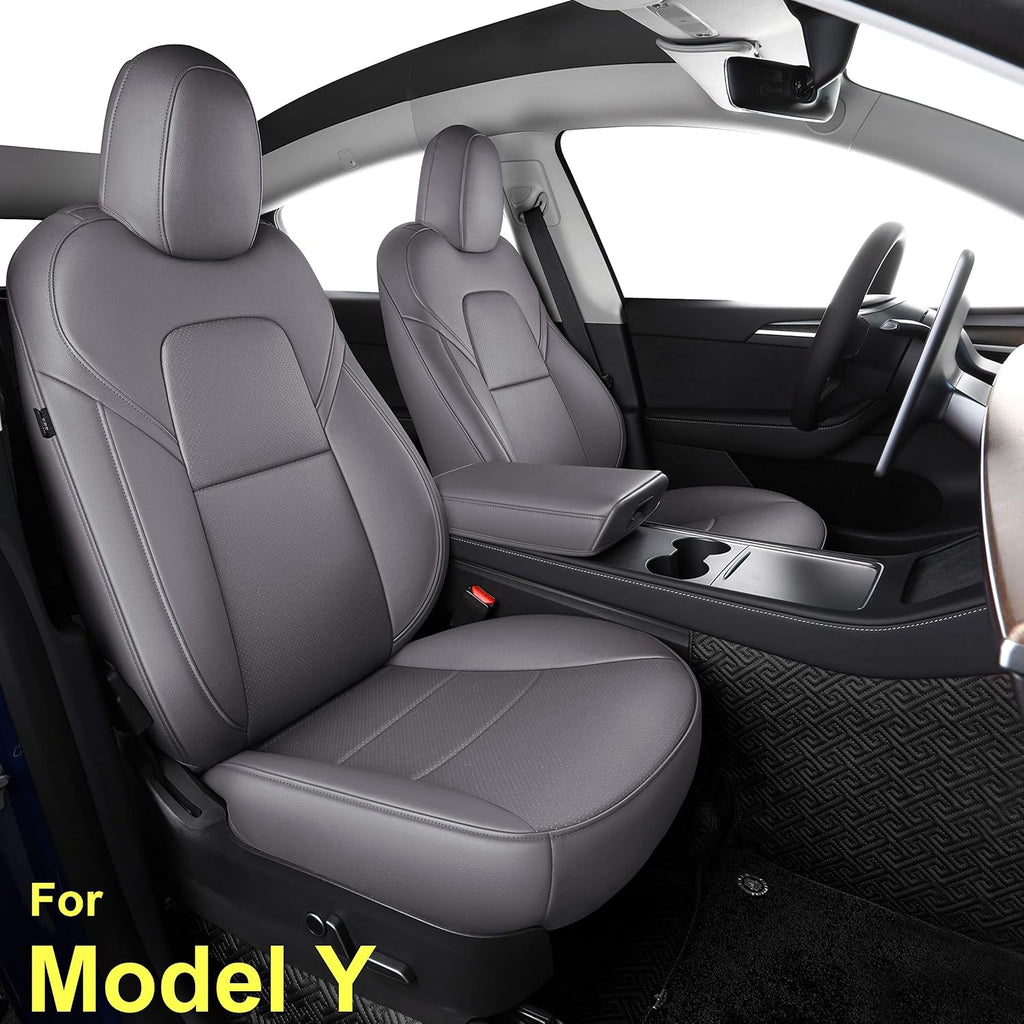 Synthetic Leather Car Seat Cushion Protector (Grey Y) S758