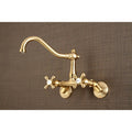 Brushed Brass Adjustable Wall Mount Kitchen Faucet Q7620