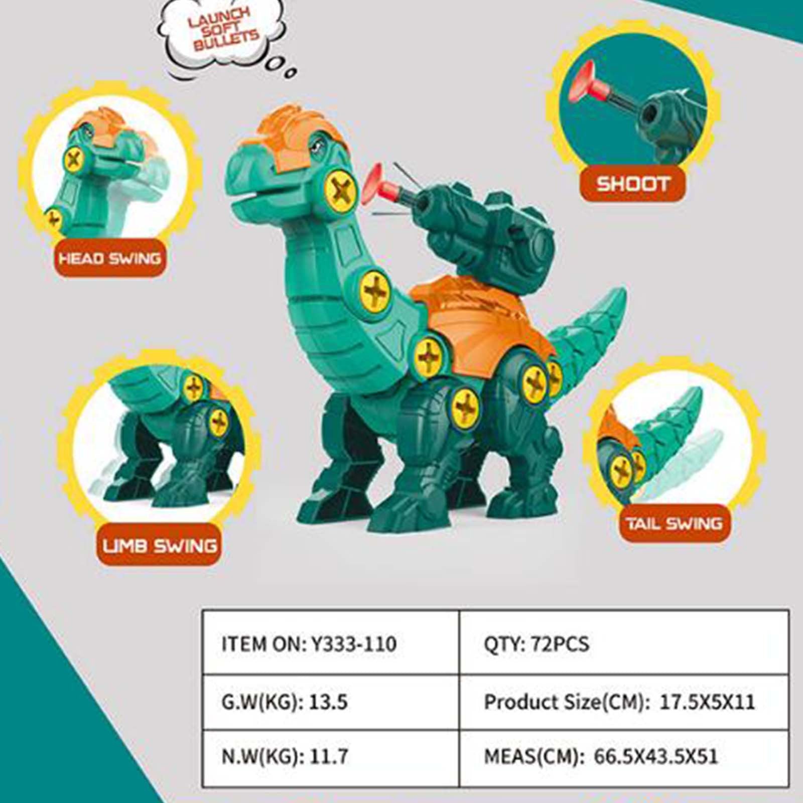 Large Disassembling Dinosaur Building Block Assembly Suit with Transmitter H248809