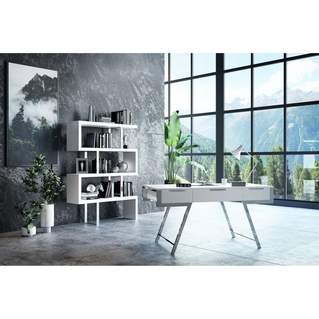 White High Gloss Bookcase Q482296