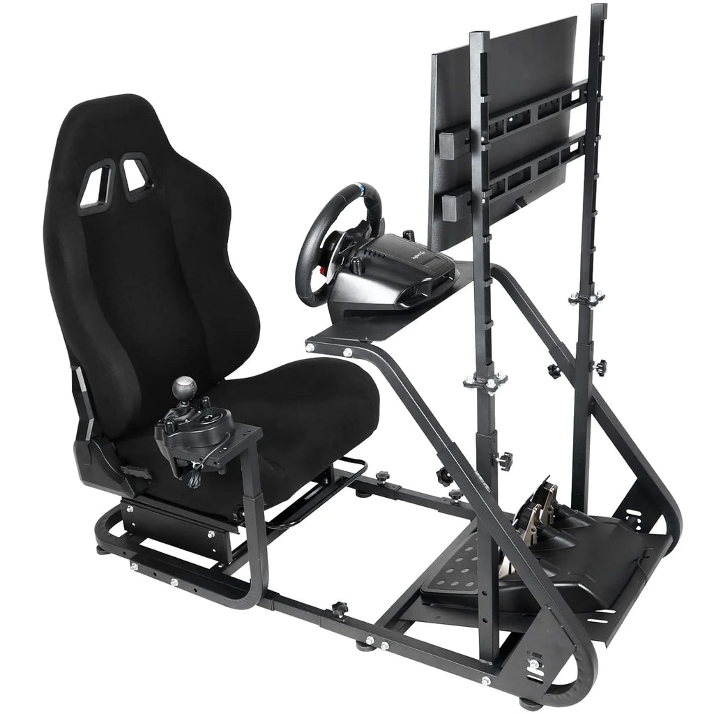 Racing Sim Cockpit with TV Mount Racing Seat A860812