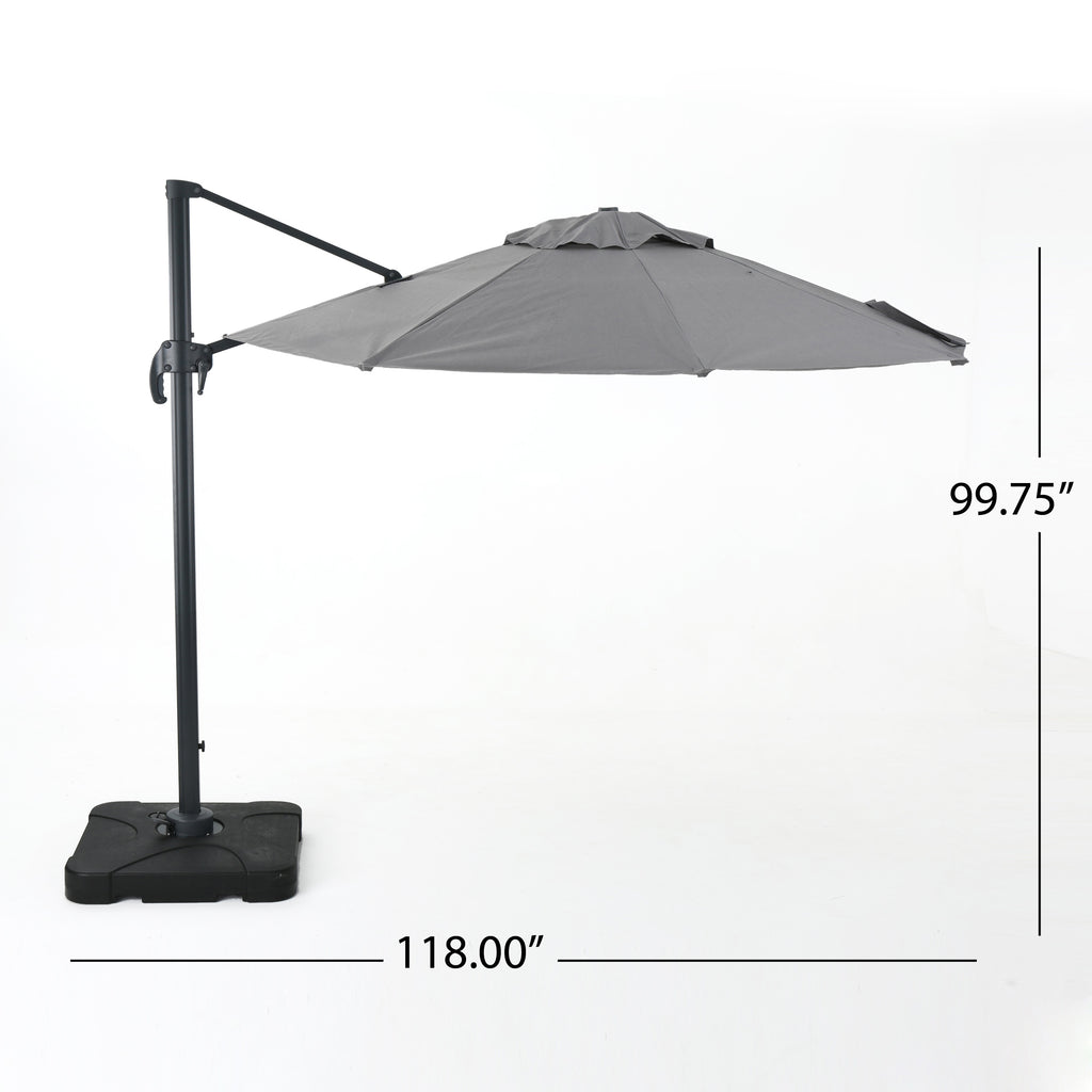 Gray and Black Cantilever Canopy Umbrella Z691