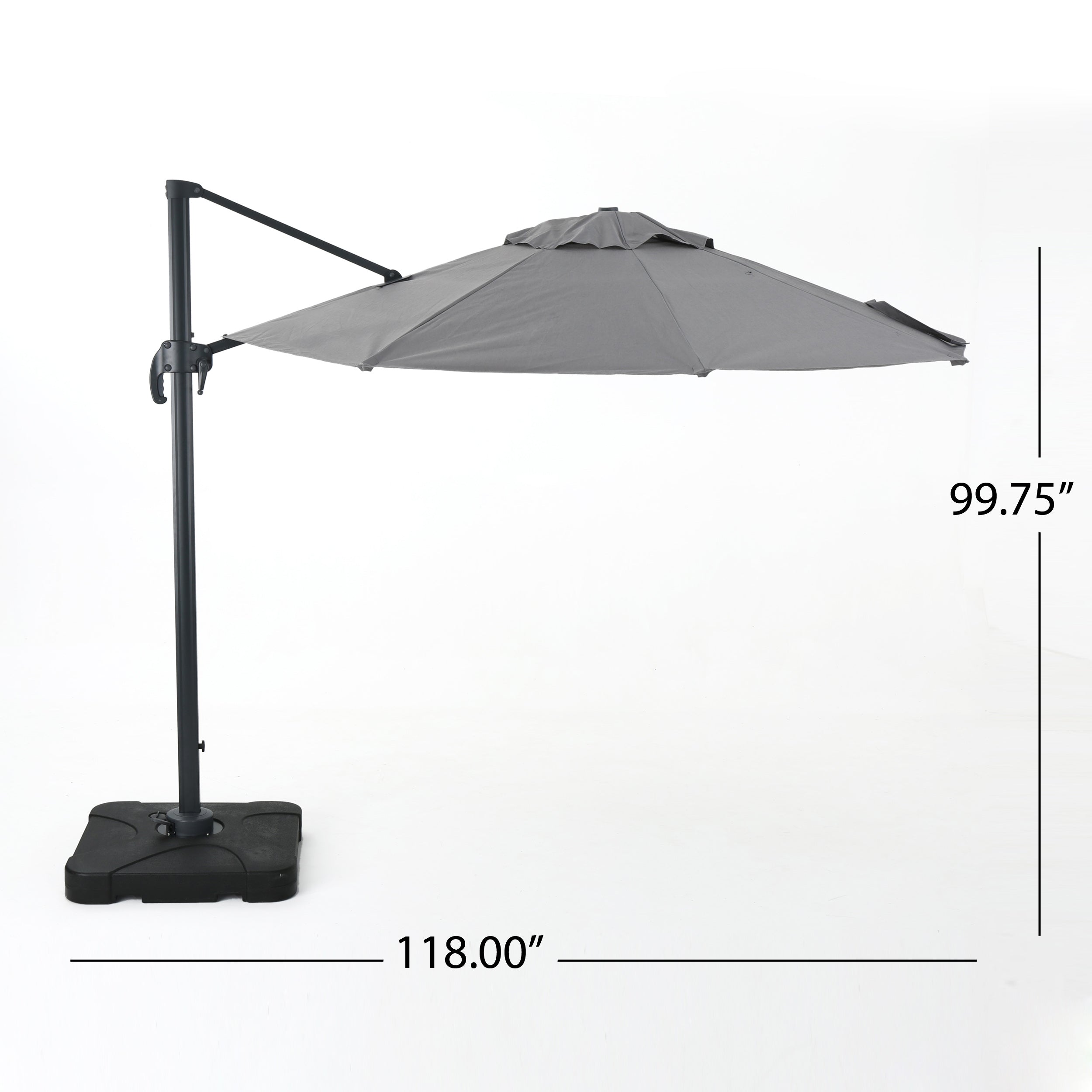 Gray and Black Cantilever Canopy Umbrella Z691