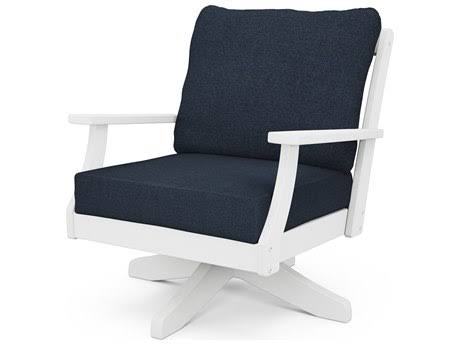 Mahogany Spiced Burlap Deep Seating Swivel Chair B69248