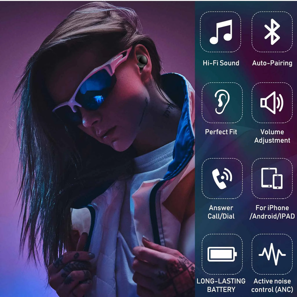 Black True Bluetooth Wireless Earbuds with Active Noise Cancelling A621732