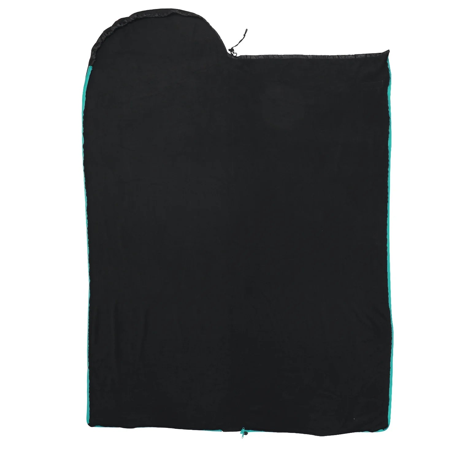 Fleece Sleeping Bag Liner with Drawstring Hood & Dual Slider Zipper I446