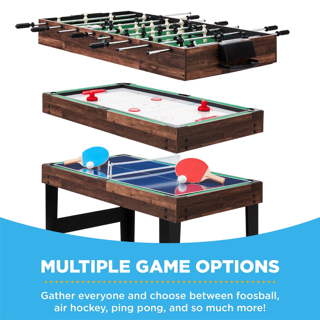 10-in-1 Combo Game Table Set with Hockey, Foosball, Pool, Shuffleboard, Ping Pong P554