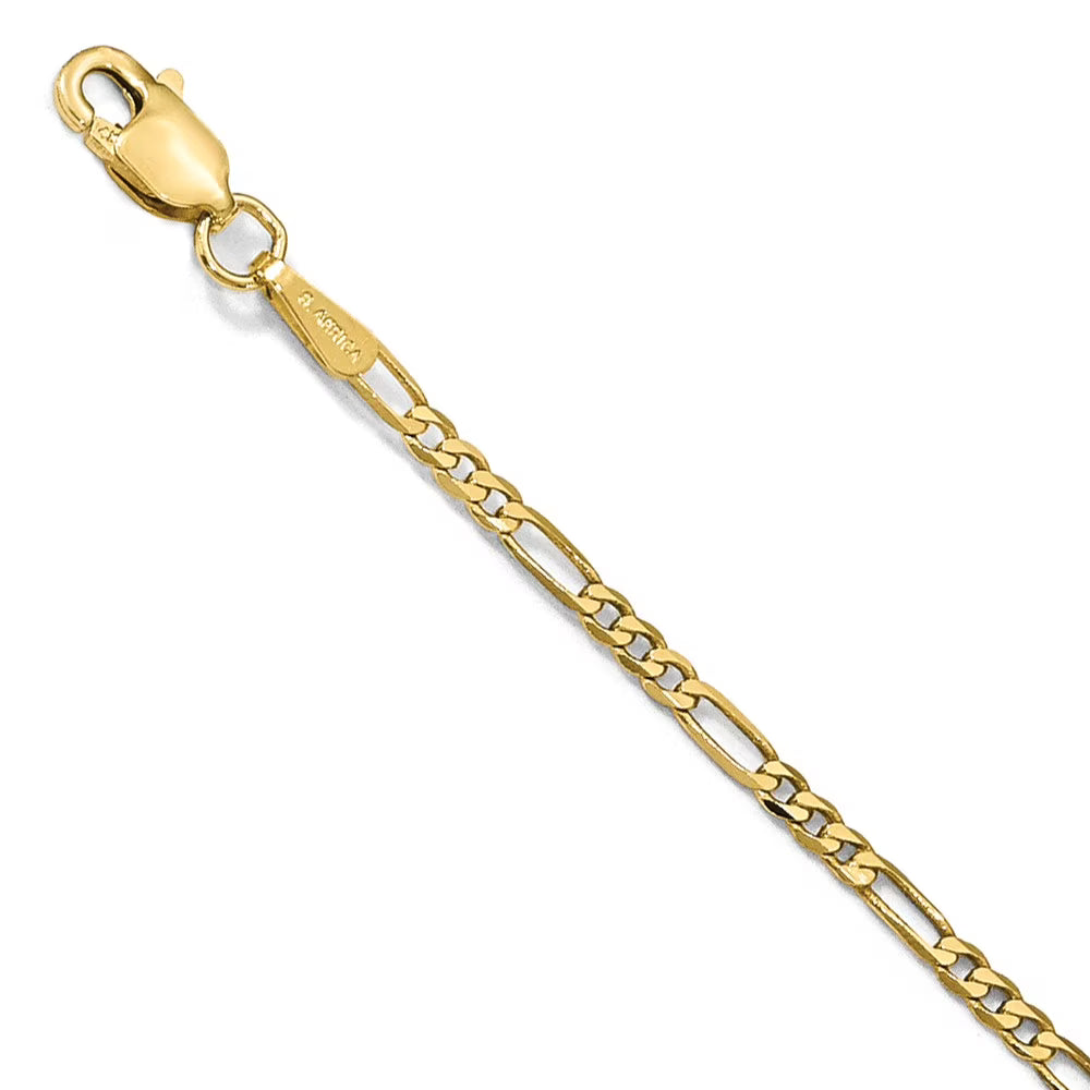 14k Yellow Gold Flat Figaro Chain V270