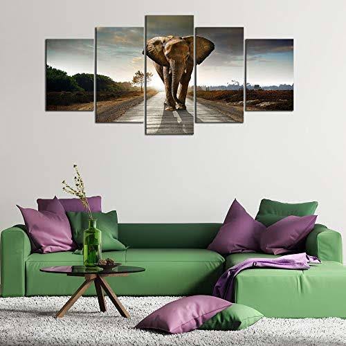 Extra Large 5 Panels Stretched and Framed Giclee Canvas S259886