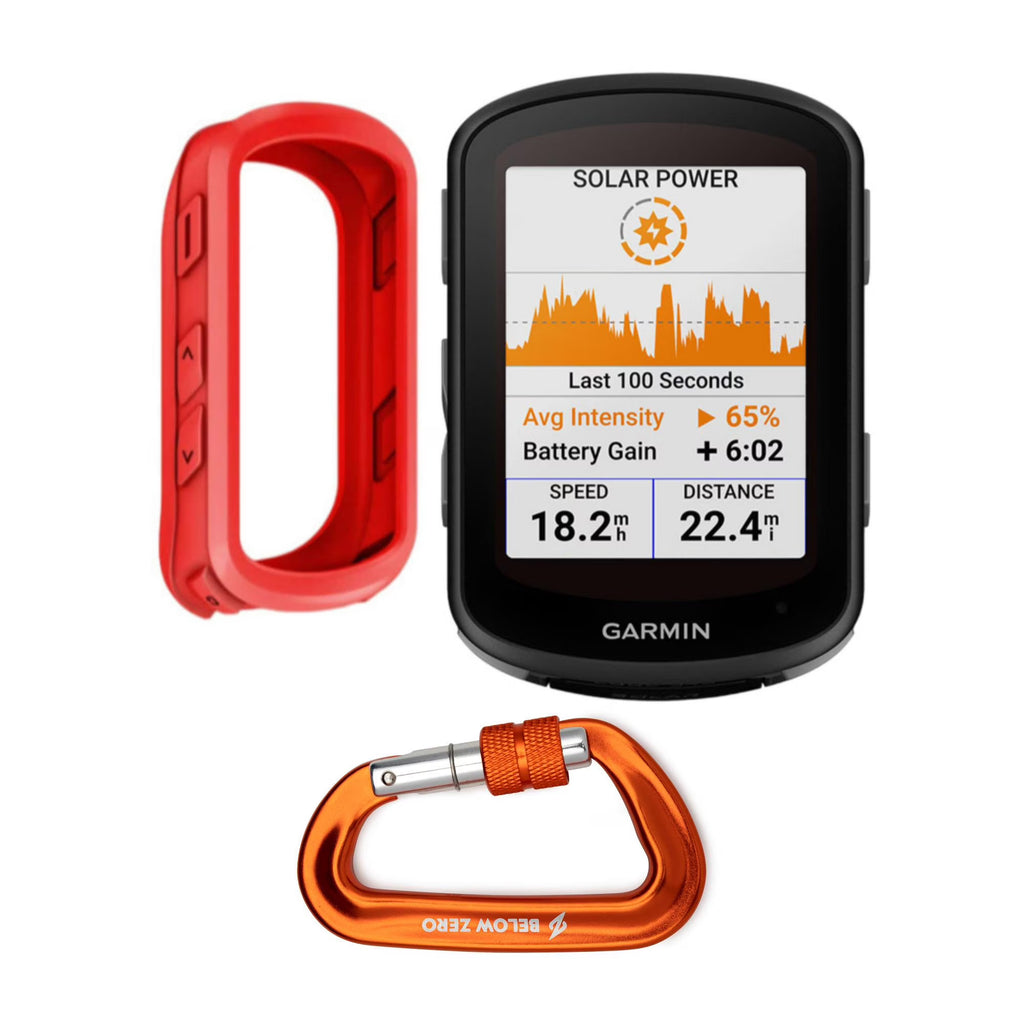Garmin Edge 840 Solar GPS Cycling Computer Bundle with Case and Carabiner W736858