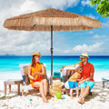 10FT Natural Tiki Patio Umbrella with Crank Lift A794