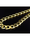 Yellow Gold Finished Curb Cuban Link 10MM Chain Necklace 18"-28" J25572