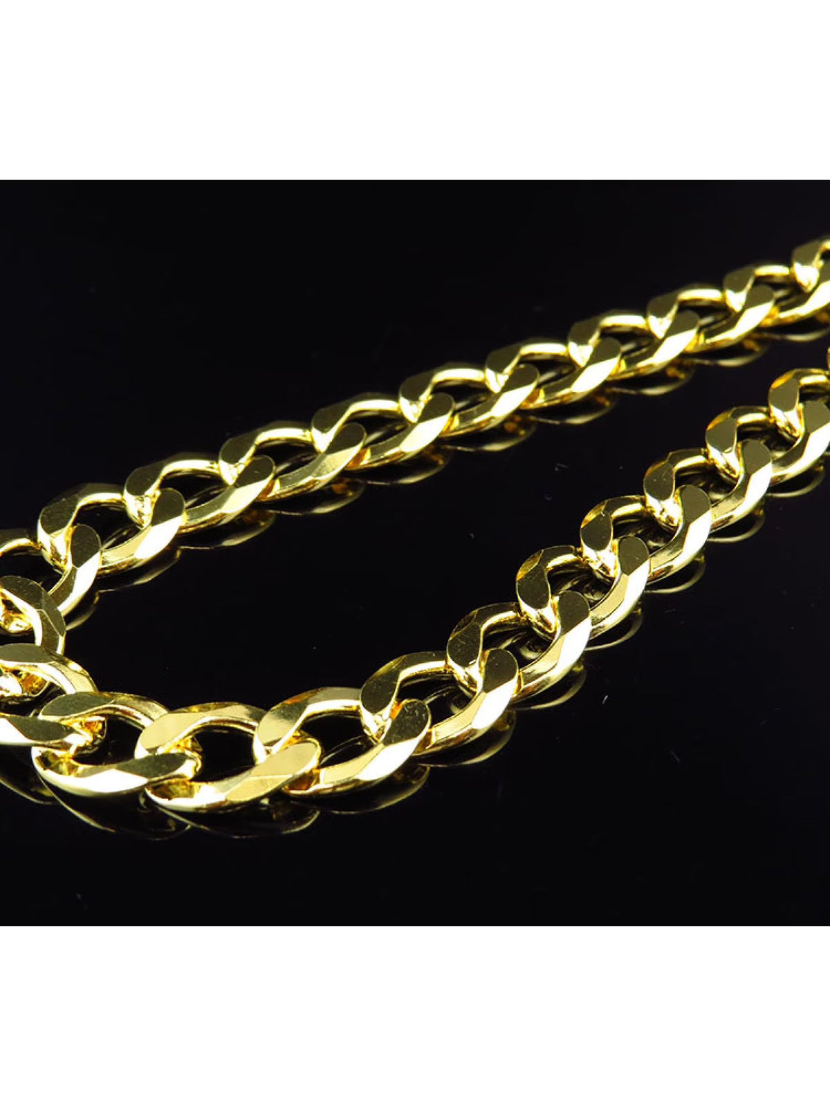 Yellow Gold Finished Curb Cuban Link 10MM Chain Necklace 18"-28" J25572