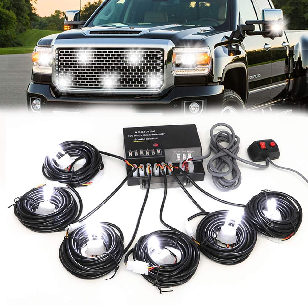 White Pack of 2 Strobe Lights Kit with Controller N64442