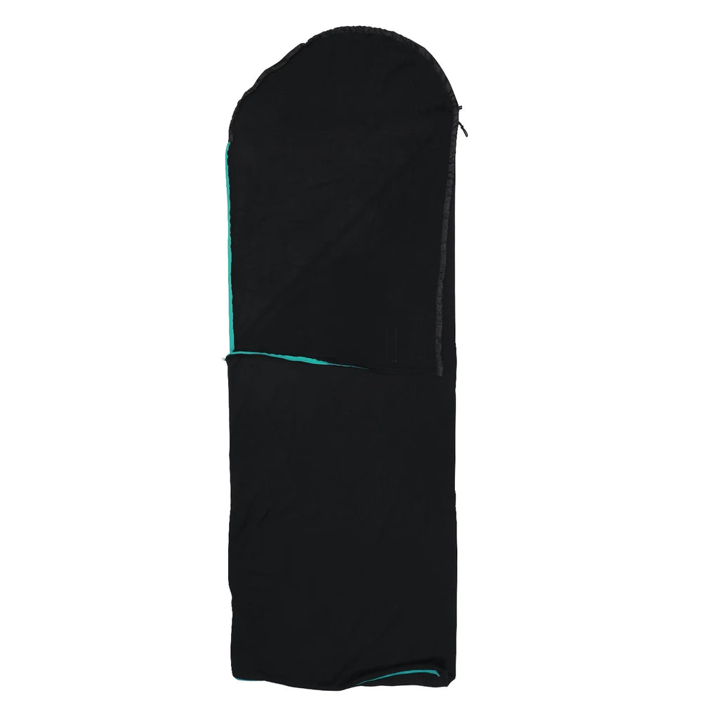 Fleece Sleeping Bag Liner with Drawstring Hood & Dual Slider Zipper I446
