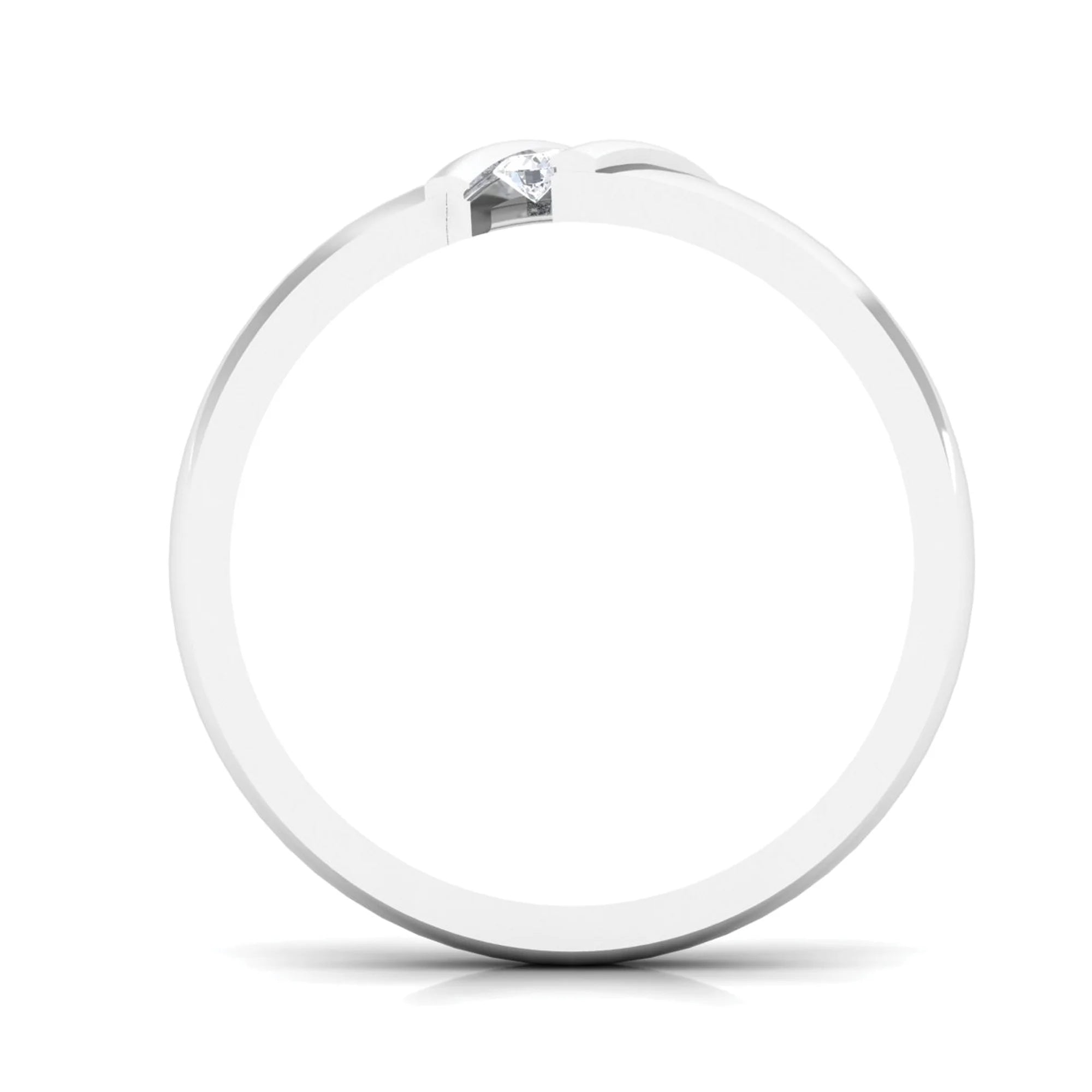 18K White Gold Three Stone Diamond Band Ring M717052