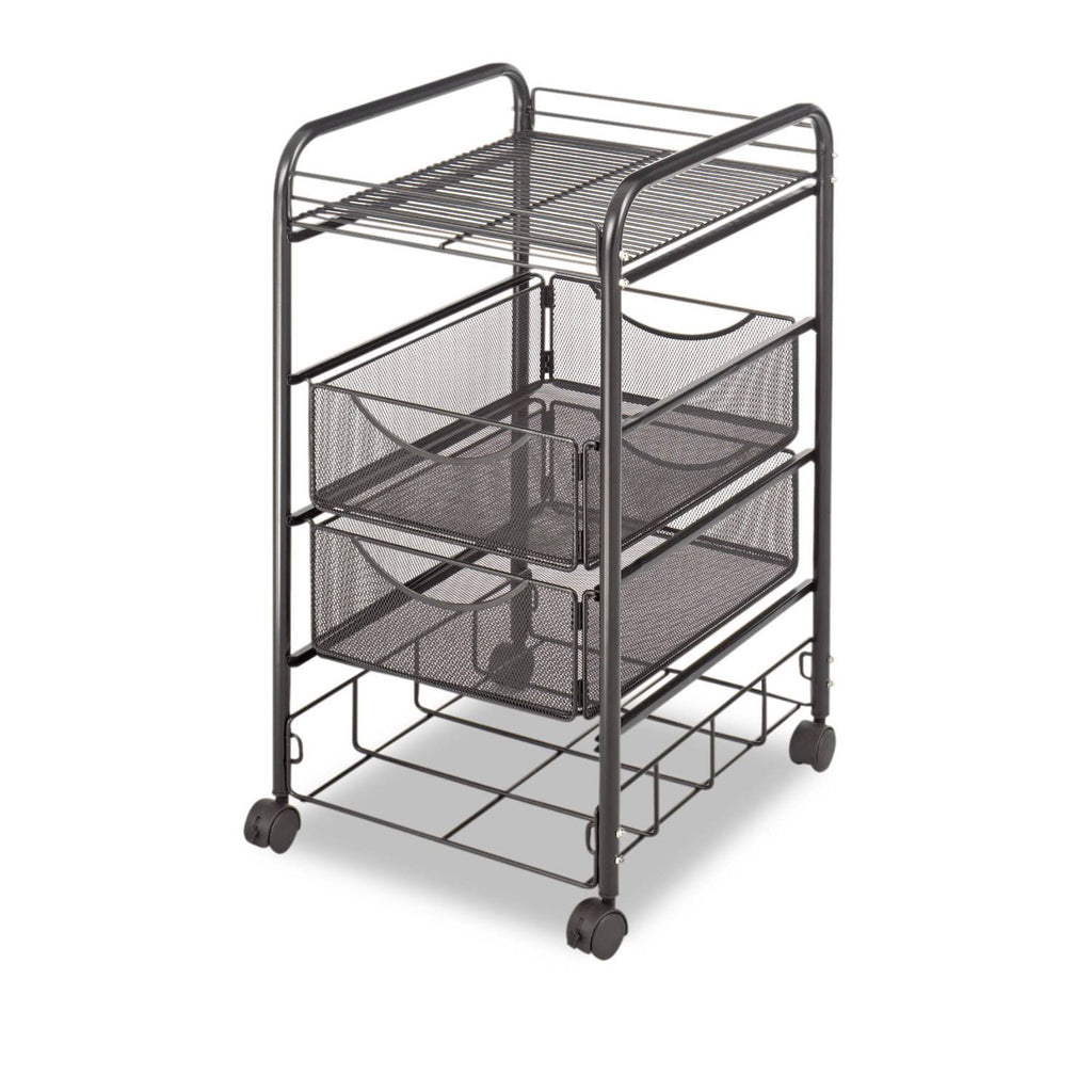 Black Double Mesh Mobile File Cart Z9547