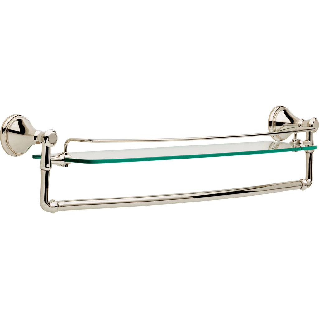 Polished Nickel Glass Shelf with Bar U786087