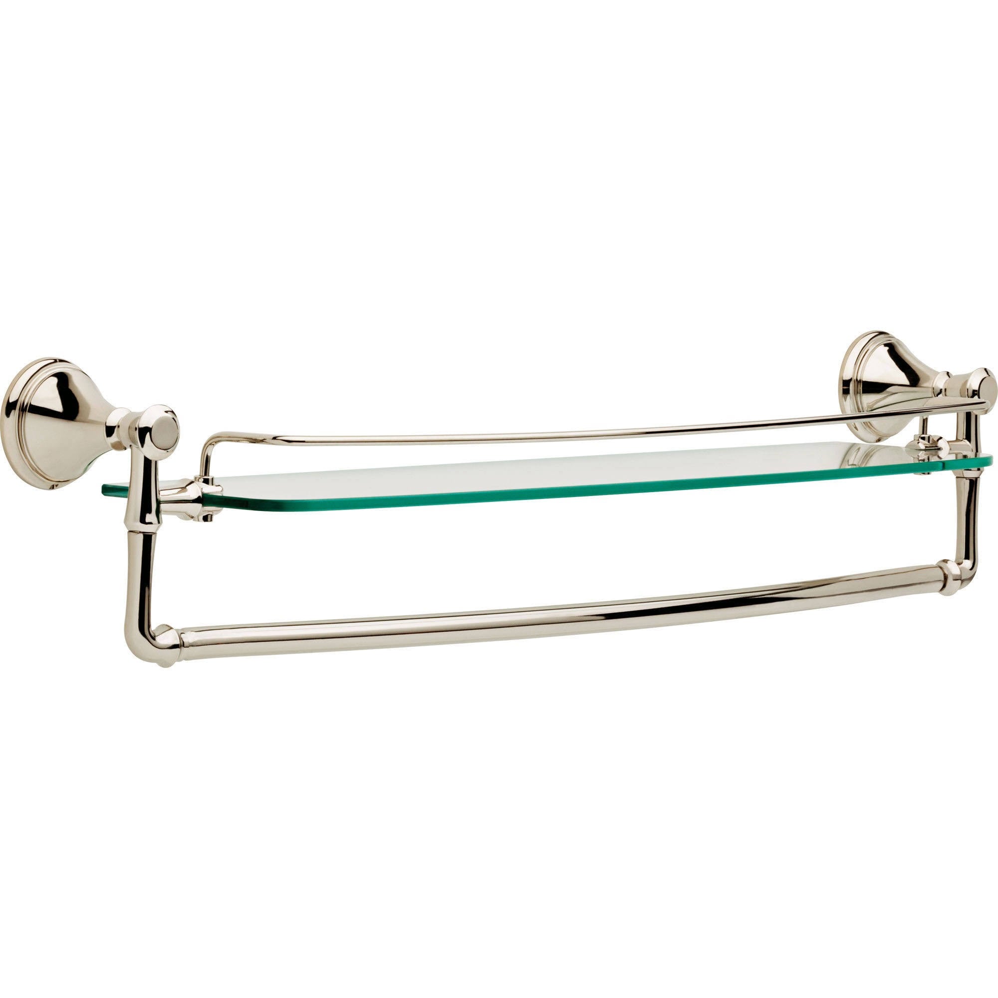 Polished Nickel Glass Shelf with Bar U786087