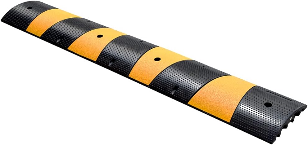 2 Channel Rubber Speed Humps with Reflective Yellow Targets, 1 Pack Z2536