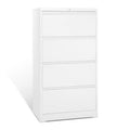 White 4 Drawer Folding Lateral File Cabinet R951320