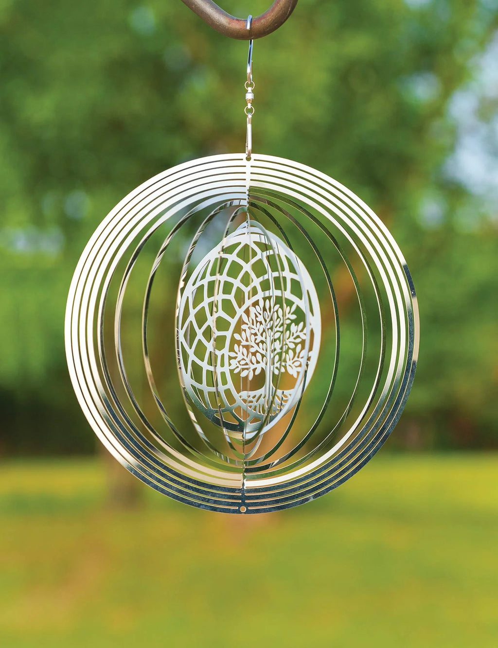 Tree of Life Dreamcatcher Kinetic Wind Spinner Outdoor Metal Hanging Spinners Large 3D Garden Art Wind Sculpture S3506