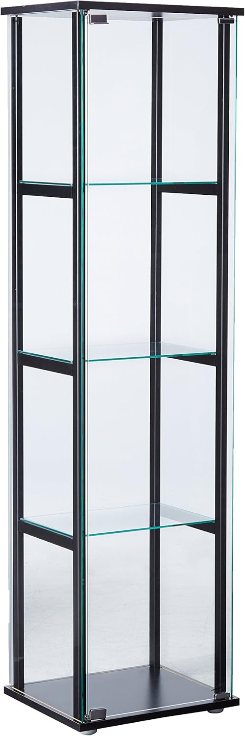 Black Glass Curio Cabinet F65588
